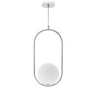 Lampara colgante aimee foma óvalo 1xe27 cromo de fabrilamp.