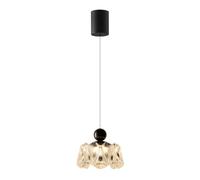 Lámpara colgante ajustable negra de 5,9 pulgadas, mini lámpara colgante de acrílico texturizado, accesorio colgante de techo LED que cambia de 3 colores, luz moderna de una sola gota for cocina, isla
