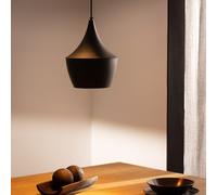 LEDKIA LIGHTING - Lámpara Colgante Metal Mercury | Diseño Elegante y Único | Compatible con Bombillas E27 | Cable Regulable | Uso Interior; Negro; Aluminio
