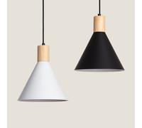 LEDKIA Lámpara Colgante Aluminio y Madera Arbat Negro