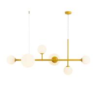 Lámpara Colgante Amarilla Blanca 6 Llamas Esfera Decorativa Para Sala De Estar