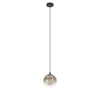 Eglo Ariscani 1 Lámpara colgante de 1 foco, para mesa de comedor | metal negro y cristal en cobre, casquillo E27, diámetro de 42,5 cm