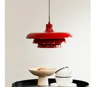 Lámpara colgante Ava de Dyberg Larsen, rojo oscuro, metal, Ø 31 cm