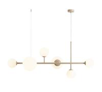 ALDEX Lámpara colgante Joel, beige/blanco, 6 luces