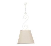 Lámpara Colgante Beige Tela Metal Ø30cm Casa de Campo Comedor Sala de Estar