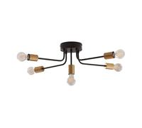 Lámpara colgante benfleet 5 luces e27 altura 21 cm - negro / latón lux.pro 21 cm