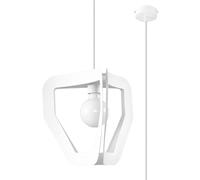 Lámpara Colgante Blanca De Metal B: 33 Cm T: 130 Cm Ajustable Moderna E27