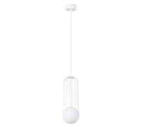 Lámpara Colgante Blanca para Comedor con Casquillo G9, Redonda de Vidrio Ø12 cm