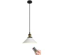 Lámpara colgante blanca que funciona con pilas con control remoto, lámpara colgante de techo no cableada, iluminación colgante inalámbrica para dormitorio, comedor, isla de cocina (Color : 1 Light)