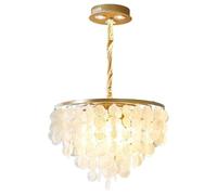 Lámpara Colgante Bohemia de 3 Luces con diseño de Conchas Marinas Naturales, Moderna lámpara de Techo Costera con Cable Ajustable, para Comedor, Sala de Estar, Dormitorio e Isla de Cocina (30 cm)