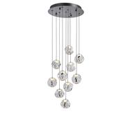 LOOM DESIGN Lámpara colgante LED Ice Ball, cromo/claro 10 luces EC:EPREL:2106159