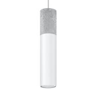 SOLLUX lighting Borgio 2 Lampada A Sospensione Da Soffitto, Design Minimalista E Industriale, Lampadina GU10 Sostituibile, 2x40 W, Cemento E Acciaio V