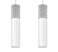 Sollux Lighting Borgio lámpara colgante 2x40 W blanco-hormigón SL.0648