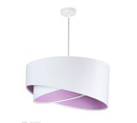 Lámpara Colgante BRANDO Blanca Lila De Tela Moderna Ø50cm Dormitorio