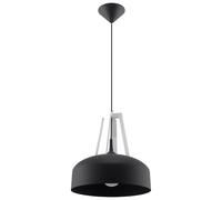 Lámpara colgante Casco negro/blanco