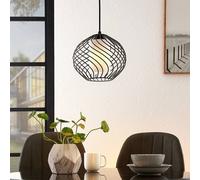 Lámpara colgante Cedrice de Lindby, 1 luz, negra, metal, E27