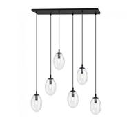 Lámpara colgante celeste transparente 6 luces marca wonderlamp