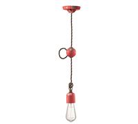 Lámpara Colgante Cerámica Angosto Ø 5,5CM Hecho a Mano para E27 Rojo Cocina