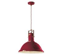 Lámpara Colgante Cerámica Metal Ø 40CM Rojo Burdeos Antiguo E27 Hecho a Mano