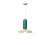 Ferroluce Lámpara colgante Pau, crema/turquesa