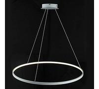 Lámpara Colgante Circular de 1 luz, araña LED de Metal acrílico, lámpara Colgante Moderna Ajustable para Sala de Estar, Dormitorio, Cocina, Negro + luz cálida - 20 cm, cómoda para aniversari