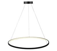 Lámpara Colgante Circular de 1 luz, araña LED de Metal acrílico, lámpara Colgante Moderna Ajustable para Sala de Estar, Dormitorio, Cocina, luz Blanca + Tricolor - 60 cm, cómoda, Ideal para