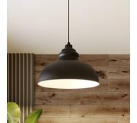 Lámpara colgante Cliona de Lindby, negra, metal, Ø 31 cm, E27