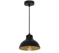 Lámpara Colgante Cocina Metal Negro Oro Ø21 CM E27 Desván Pendelleuchte Comedor