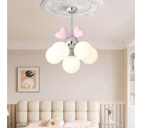Lámpara Colgante Color Crema Que cuida la Vista - Diseño Moderno, Minimalista, cálido y Creativo | Ideal para habitación Infantil, Dormitorio de Princesa y Estudio (Tipo A/6 Luces)