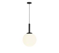 Lámpara Colgante Comedor Vidrio Bola Metal Negro Blanco 40 Cm Redonda E27