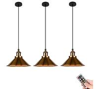 Lámpara Colgante con Control Remoto, lámpara Colgante Negra a Pilas para Uso en Interiores, lámpara de araña Vintage para Cocina, Comedor y Granja.