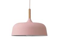 Lámpara Colgante con Forma de Calabaza macarrón, Elegante lámpara Tradicional de una luz, de Metal, de un Solo Cabezal, con suspensión en Color Madera, Ideal para Cocina, Isla, Bar, Uso Comercial y d