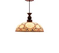 Lámpara Colgante con Pantalla de Cerámica, Cuerpo de Metal Y Madera, Casquillo E27, Estilo Vintage, para Techo, Ideal para Comedor, Cocina, Restaurante, Salón de Té, Balcón, Pasillo O Antesala Del Hog