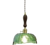 Lámpara colgante con pantalla de vidrio E27, 1 lámpara, estilo retro, simple, latón, MI-NI, for mesita noche, bar, decoración entrada, techo,Candelabros