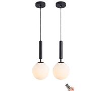 Lámpara colgante con pilas con bombilla recargable regulable y programable, no cableada, lámpara de iluminación de techo colgante con forma de globo, for isla de cocina, mesa de comedor, sala de estar