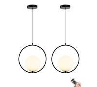 Lámpara colgante con pilas con bombilla recargable regulable y programable, no cableada, lámpara de iluminación de techo colgante con forma de globo, for isla de cocina, mesa de comedor, sala de estar