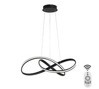 Lámpara Colgante contemporánea de Anillo Irregular, luminaria acrílica para Sala de Estar o Dormitorio, Moderna lámpara de araña LED Negra de 50 cm (20 Pulgadas), Fabricada en China.