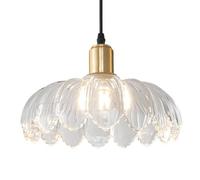 Lámpara Colgante Creativa con Forma de pétalo, lámpara Colgante de Vidrio de Estilo Industrial nórdico, Base E27, lámpara de un Solo Cabezal, iluminación Decorativa para Dormitorio