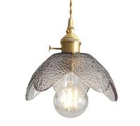 Lámpara colgante creativa de cristal con forma de pétalo, lámpara de araña de un solo cabezal con rosca E27, lámpara de techo empotrada, iluminación decorativa para sala de estar, comedor y pasillo.
