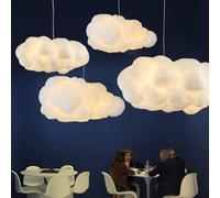 Lámpara Colgante Creativa de Nube - Simulación de Algodón, Araña Flotante, Luz de Techo Decorativa para Dormitorio, Comedor, Pasillo