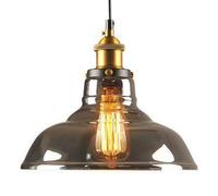 Lámpara Colgante Creativa de Vidrio con Forma de Sombrero, Base E27, Estilo Industrial nórdico, Ideal para Salas de Estar, restaurantes y Bares.