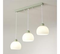 Lámpara colgante creativa de vidrio verde lechoso, estilo nórdico moderno, con 3 luces colgantes, estilo granja de mediados de siglo, base E26/27 para cocina, isla, dormitorio, mesa de comedor, escale