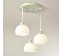 Lámpara colgante creativa de vidrio verde lechoso, estilo nórdico moderno, con 3 luces colgantes, estilo granja de mediados de siglo, base E26/27 para cocina, isla, dormitorio, mesa de comedor, escale