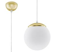 Lámpara Colgante Cristal Bola Ø 20CM en Blanco Oro E27 Comedor Cocina