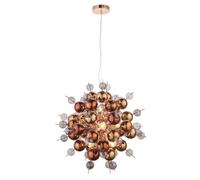 Lámpara Colgante Cristal Metal B: 63 CM H: Máx. 120 CM En Cobre 9x E14