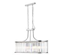 Lámpara Colgante Cromada Clara B: 78 Cm Cristal Vidrio Metal 5x E27