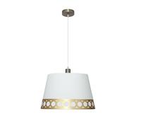 Lampara colgante dalia 1xe27 blanco/oro de fabrilamp.