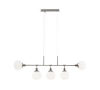 Lámpara Colgante De 5 Brazos 120 Cm De Largo Metal Vidrio E14 Esfera Pantalla