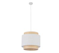 Lámpara Colgante De Acero Tela Blanca Dorada E27 Moderna Elegante B:38 Cm