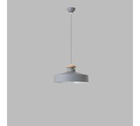 Lámpara Colgante de Aluminio con Forma de Campana, Estilo Nórdico Minimalista, de un Solo Cabezal, Color Verde, 15,75 Pulgadas, E27, para Mesa de Comedor, Bar Y Mostrador, Iluminación Decorativa./Gris